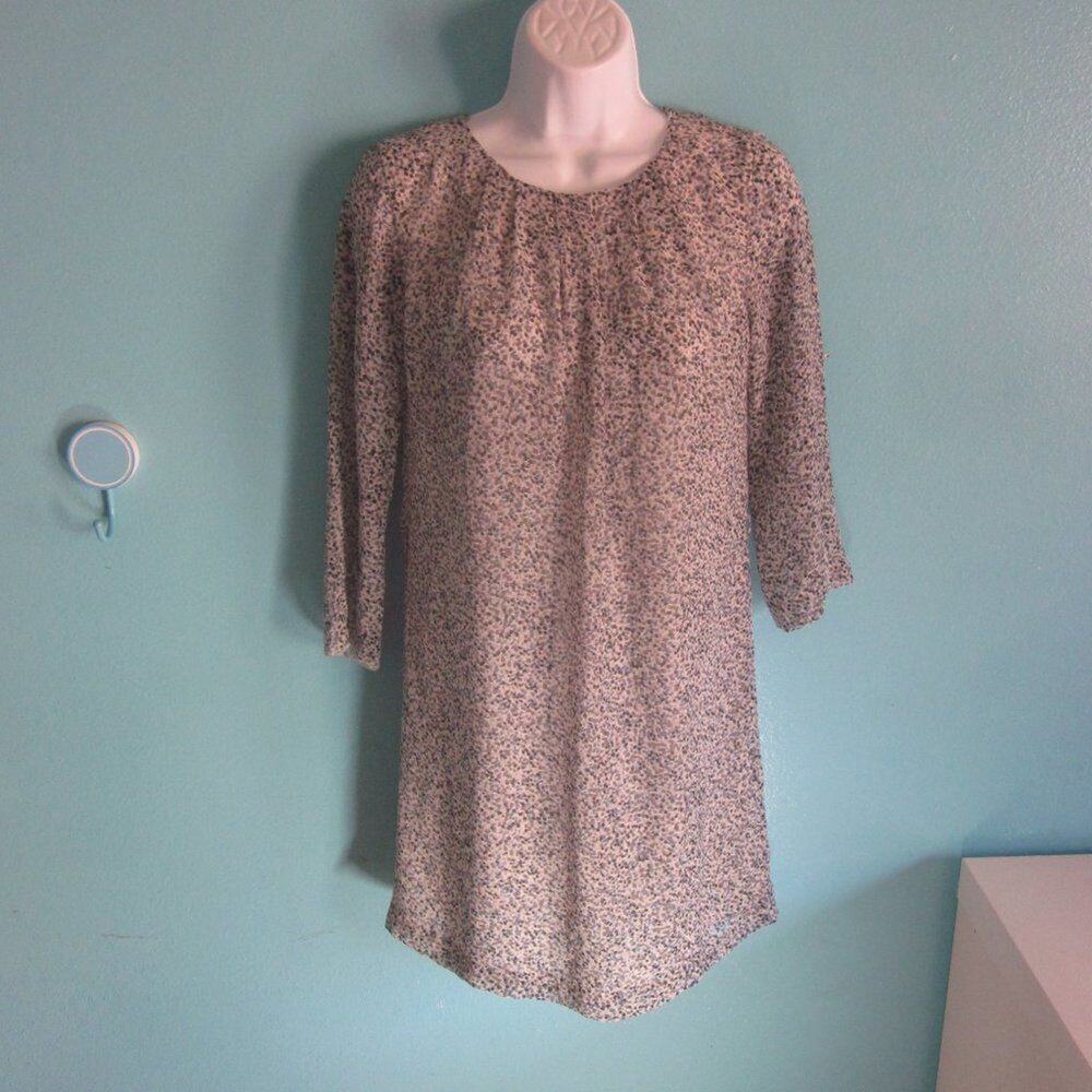 Armani Exchange Womens Size XS Dotted Shift Mini Dress 3/4 Sleeve Pullover